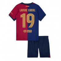 Echipament fotbal Barcelona Lamine Yamal #19 Tricou Acasa 2024-25 pentru copii maneca scurta (+ Pantaloni scurti)